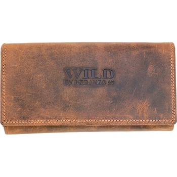 Wild By Loranzo kožená velká peňaženka hnědá