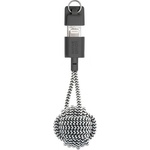 Native Union Здрав плетен кабел, тип ключодържател с Lightning за Apple устройства - Native Union Key Lightning Cable (сив-бял) (key-l-zeb-v2)