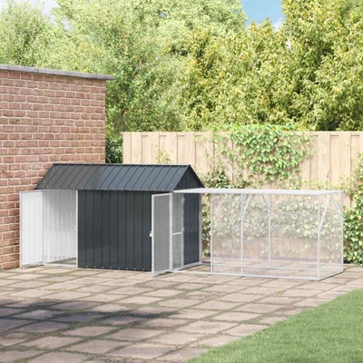 vidaXL Клетка за птици със съхранение Антрацит 416, 5 x 103 x 142 см (3325148)