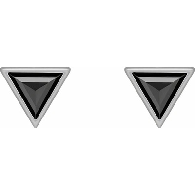 Eppi zlaté náušnice s triangle čiernymi diamantmi Tepfier E37115