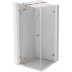 Mexen Lunar T лява сгъваема душ кабина 80 x 80 см, прозрачна, матирана мед - 834T-080-080-65-00-L (834T-080-080-65-00-L)