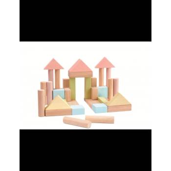 PLAN TOYS Stavebné kocky 40 ks pastelové