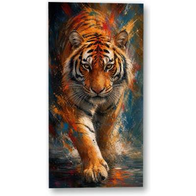 Plakát – Tygr v expresivních barevných tazích Bez rámu Ne Bez rámu 70 × 140 cm