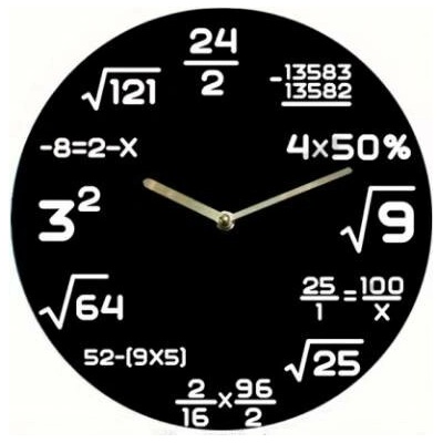 Matematické hodiny černé – Zboží Dáma