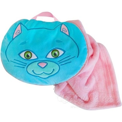 Baby Matex Sami deka 2v1 Modro růžová kočka