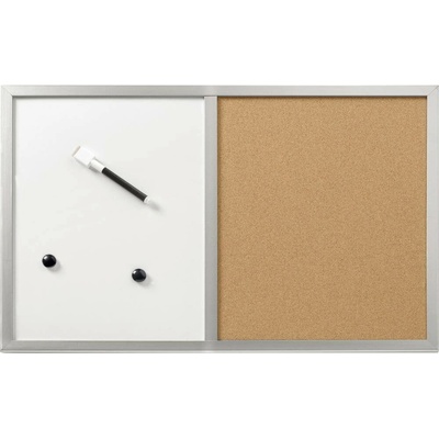 Herlitz magnetická tabuľa, biela popisovacia tabuľa 10685394 (š x v) 600 mm x 400 mm strieborná, korková 10685394