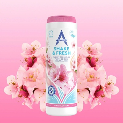 Astonish Osvěžovač koberců Shake & Fresh s vůní růžového květu 400 g