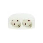 Plastrol Double plug splitter with schuko grounding R-270/S WHITE W-32001