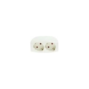 Plastrol Double plug splitter with schuko grounding R-270/S WHITE W-32001