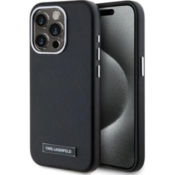 KARL LAGERFELD Калъф Karl Lagerfeld FW Metal Plate MagSafe iPhone 15 Pro Max - черен (3666339254919)