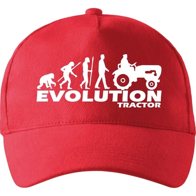 Evolúcia traktor so zahnutým šiltom a látkovou sponou Červená