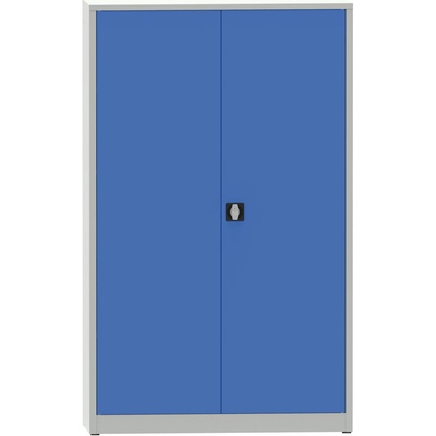 Kovona Jumbo, Dielenská policová skriňa na náradie 4 police, zváraná, 1200 x 600 x 1950 mm, sivá / modrá