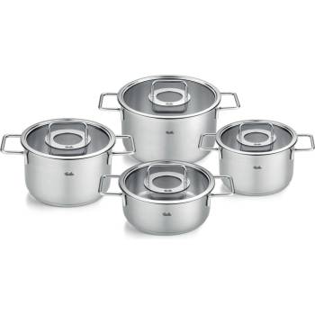 Fissler Комплект тенджери PURE, 4 бр. , сребрист, неръждаема стомана, Fissler (FS86115040000)