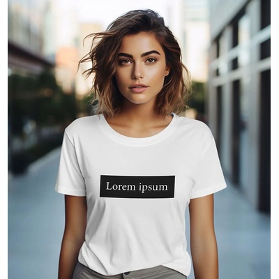 Bullshirt.sk Dámske tričko Lorem Ipsum V2 Biela