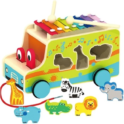 Acool Toy Дървен сортер Acool Toy - Музикален автобус (ACT44)