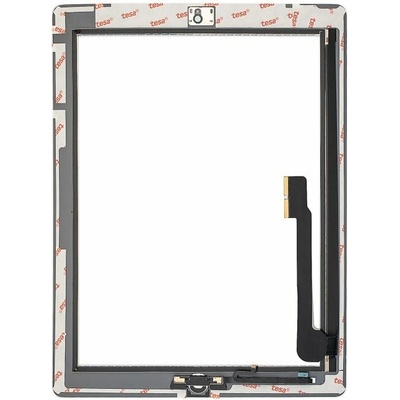 Dotykové sklo (digitizér) iPad 3 / iPad 4 s předinstalovaným tlačítkem Home – Aftermarket Plus – bílé IPD1468
