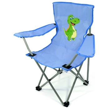 BasicNature Детски къмпинг стол син динозавър (591519)
