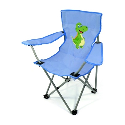 BasicNature Детски къмпинг стол син динозавър (591519)