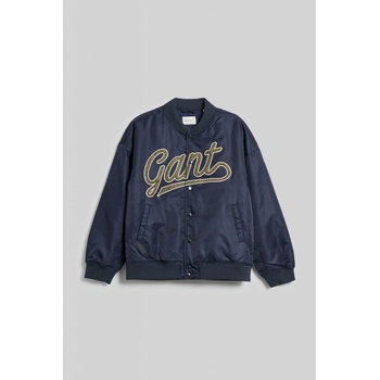 Gant Script Logo Varsity Jacket Evening Blue