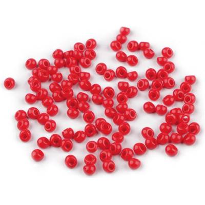 Stoklasa Plastové korálky kapky, imitace rokajlu 4,7x5,3 mm Balení: 10 g, Varianta: 4 červená 4 červená