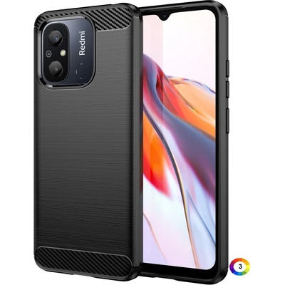 Xiaomi Redmi 12C / 11A Удароустойчив Carbon Fiber Калъф и Протектор
