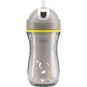 Chicco Спортна чаша със сламка Chicco - 266 ml, 14 m+, Сива (N0428)