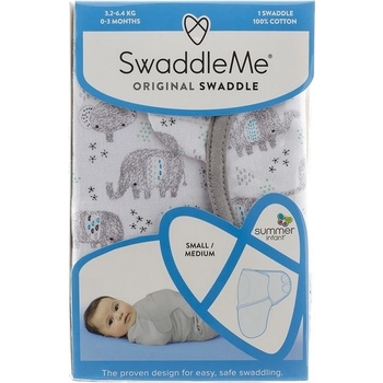SUMMER INFANT Zavinovačka SwaddleMe šedí sloníci