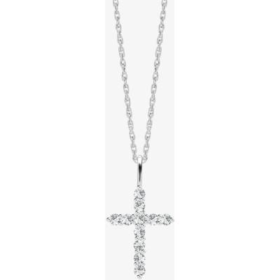 Preciosa Stříbrný přívěsek s řetízkem Tender Cross křížek s kubickou zirkonií Preciosa 5332 00