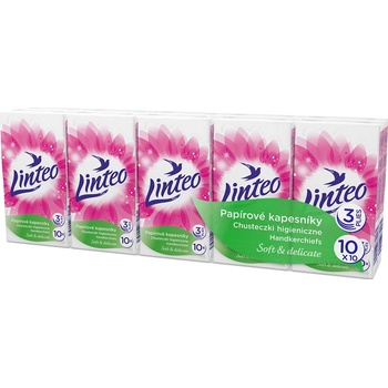 Linteo Soft & Delicate papírové vreckovky 3 vrstvé 10 ks