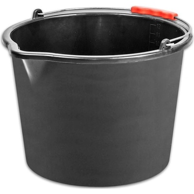 Strend Pro Kbelík ReCycled® 12 lit, stavební, plast, s výlevkou, plastový úchyt, černé ST254672
