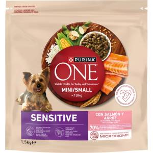 ONE Sensitive Mini/Small Храна за кучета със сьомга и ориз 1, 5 кг