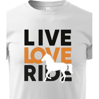 dětské tričko Live love ride bílá