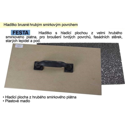 FESTA Hladítko brusné 500x250mm s hrubým smirkovým povrchem – Sleviste.cz
