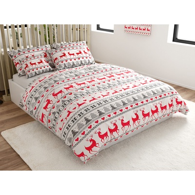 Textilomanie flanel obliečky DEER DREAMS biele 2x70x90 200x220