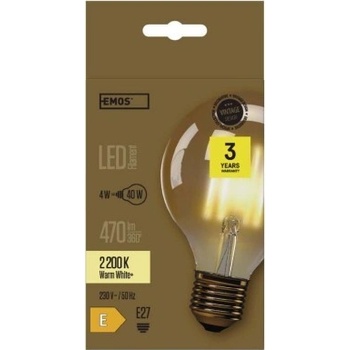 Emos LED žárovka Vintage G95 4W E27 Teplá bílá+