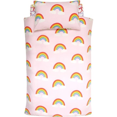 Catherine Lansfield Единично детско спално бельо от флийс 135x200 cm Rainbow Hearts - Catherine Lansfield (BD/51747/W/SQS/PK)