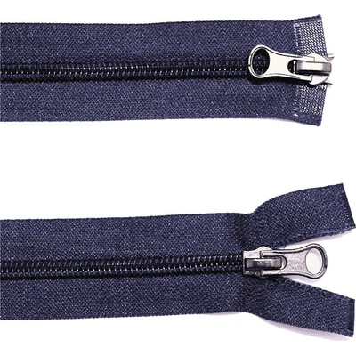 Spirálový zip no.5 rozepínací dvoucestný 80cm dvoucestný tmavě modrý