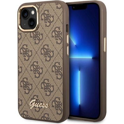 GUESS Кейс Guess GUHCP14MHG4SHW за iPhone 14 Plus 6.7", кафяв / кафяв, твърд, 4G Vintage Gold Logo (GUE002183-0)