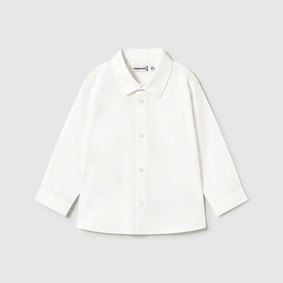 MAYORAL Риза дълъг ръкав едноцветна в бял цвят за мини момче Майорал