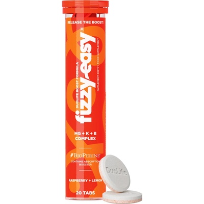Duolife FIZZY EASY Mg + K + B COMPLEX malinovo-citronová 20 tablet