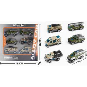 Babyhome Комплект военни метални колички и джипове Mini Alloy Model (6 броя)