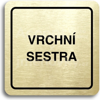 ACCEPT Piktogram vrchní sestra - zlatá tabulka - černý tisk