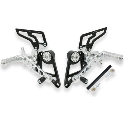 CNC Racing ITALY Nastavitelný stupačkový set - přepákování CNC Racing pro DUCATI Hypermotard Barva: STŘÍBRNÁ – Hledejceny.cz