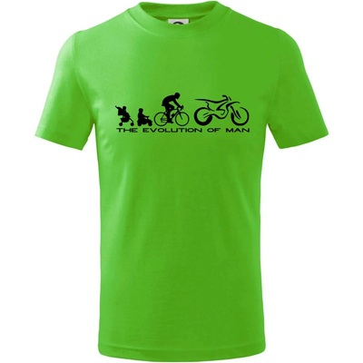 Evolution of man Enduro tričko detské Apple Green