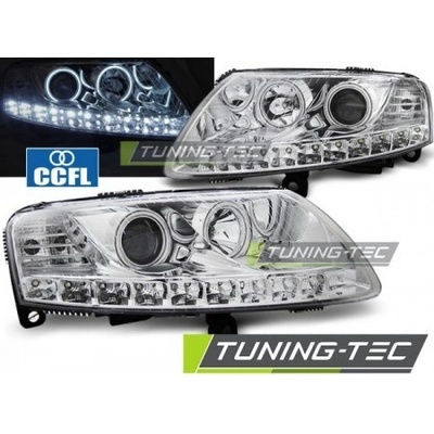 Světla přední AUDI A6 C6 04.04-08 ANGEL EYES LED CHROME – Sleviste.cz