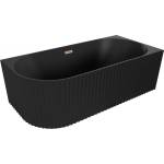 Mexen Gia свободно стояща ъглова гофрирана вана дясна 170 x 80 см, черен мат, (52701708071P-65)