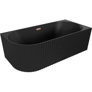 Mexen Gia свободно стояща ъглова гофрирана вана дясна 170 x 80 см, черен мат, (52701708071P-65)