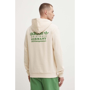 Adidas Памучен суичър adidas Originals в бежово с качулка с апликация IR9309 (IR9309)