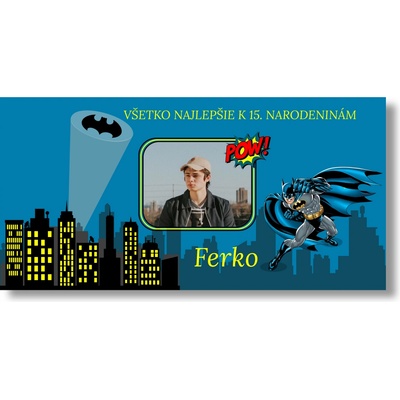 Personal Narodeninový banner s fotkou - Batman Rozmer banner: 130 x 65 cm