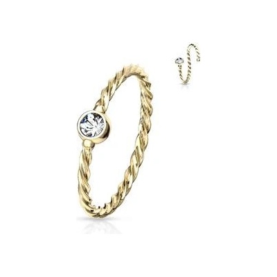 Šperky4U piercing do nosu kruh se zirkonem N0130-GDC